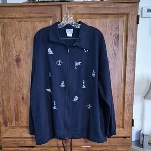 Bon Worth Oversized Navy Blue Shirt Jacket Shacket XL